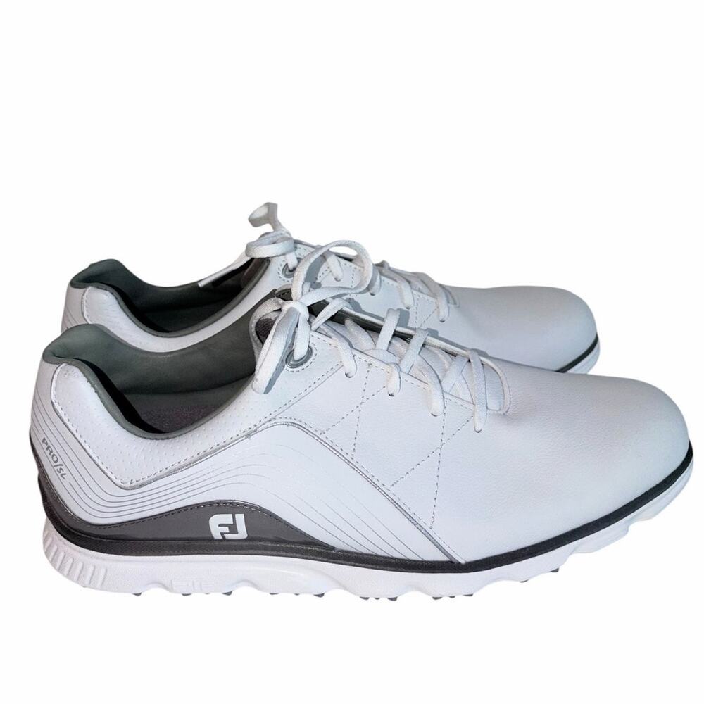 FootJoy Pro SL White Grey Spikeless Golf Shoes 53267 Men's Size 12